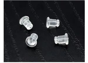 Dos de boucles d'oreilles en plastique transparent, bouchons d'oreilles, accessoires de bijoux.