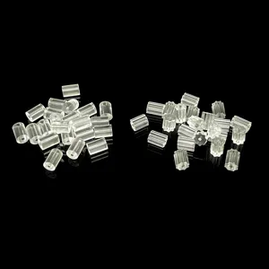 Dos de Boucles d'Oreilles en Plastique Transparent Bouchons Cylindriques Et Octogonaux Accessoires Boucles d'Oreilles DIY Embouts de Sécurité