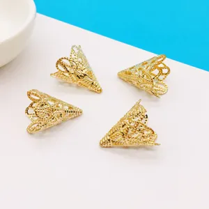 DIY Iron Tassel Flower Caps Cone Hollow Jewelry Making Findings Electroplated Retro Bridal Craft Accessories