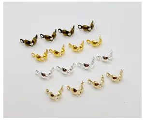 DIY metal crimp covers double head bead tips jewelry findings multi color set pack