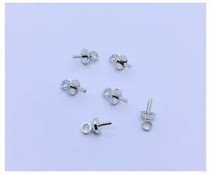 Silver plated copper pearl cup pins bail pegs DIY jewelry making accessories 1000pcs