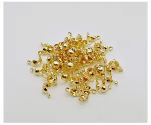 Gold plated brass bead tips and clamshells knot covers for DIY jewelry making and crafting details