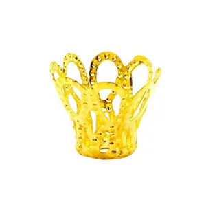 Gold hollow crown bead caps for DIY vintage hairpins jewelry making accessories.