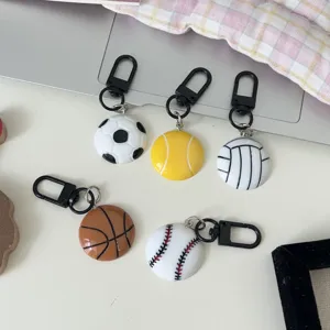 Creative cartoon sports ball keychain cute football basketball tennis bag pendant gift accessories
