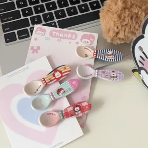 Cute cartoon dog spoon hair clip and mini tableware, sweet style decorative fashion item.