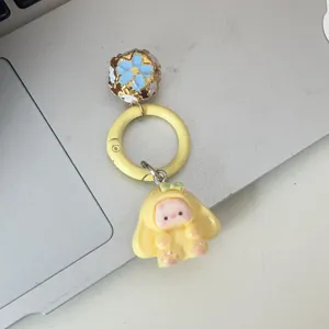 Simpatico cartone animato coniglio orecchie lunghe portachiavi campanello borsa regalo.