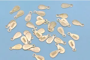 Copper S925 stamped teardrop charm extensions DIY jewelry accessories for necklaces and bracelets.