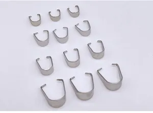 Stainless steel pinch bails for DIY jewelry pendant making, multiple sizes available.