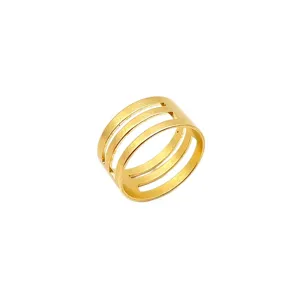 Bague large multicouche en or bijou en métal de mode design minimaliste élégant accessoire