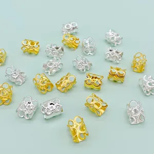 8x9mm metal dreadlocks hair rings gold silver braiding cuffs DIY hair accessories main view