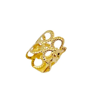 Gold tone metal dreadlock rings hair cuffs hair braiding accessories for DIY styling 8x9mm