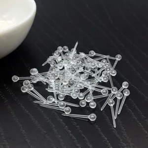 Clous d'oreilles boules en plastique transparent DIY accessoires bijoux 3mm épingles