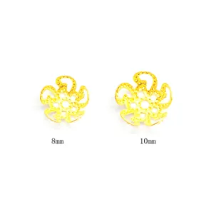 Goldene filigrane Perlenkappen, 8mm und 10mm Metall Hohl Schmuckzubehör für Basteln.