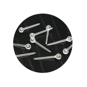 Boucles d'oreilles clous tête d'allumette en plastique transparent 3mm accessoires diy