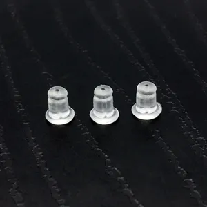 Embouts de boucles d'oreilles en plastique transparent, sécurisés pour la bijouterie DIY.