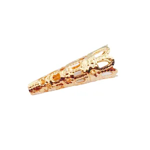 Vintage gold plated cone flower bead cap DIY jewelry finding for ancient style hairpins.