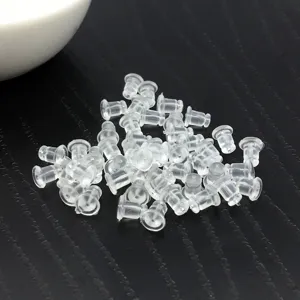 Embouts de boucles d'oreilles transparents en silicone souple pour creation de bijoux DIY