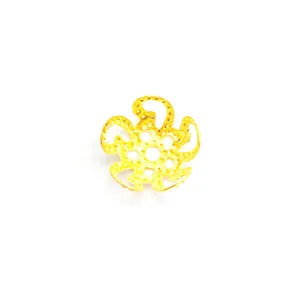 Goldfarbene Metall Perlenkappen hohle Blumen Abstandhalter DIY Schmuck Zubehör Teile
