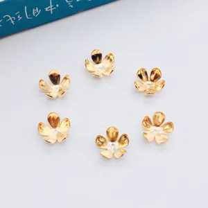 8mm 5-petal gold flower bead caps iron base caps DIY jewelry making accessories 1000pcs