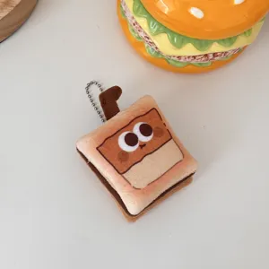 Schattig pluche toast sleutelhanger detail, zachte cartoon tas hanger voor luxe accessoires.