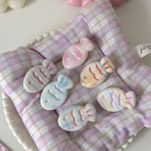 Cute pastel wavy small fish hair clips set sweet cartoon hair accessories for girls.