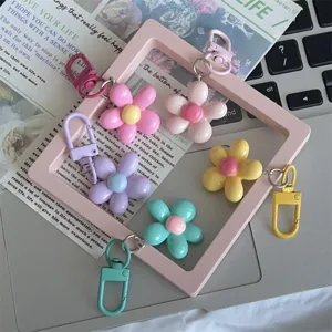 Llavero de flor de cinco pétalos colorido lindo colgante de bolso regalo detalle.