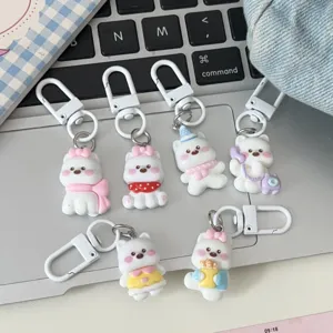 Simatico cucciolo Westie bianco portachiavi ciondolo per zaino cartone animato accessorio borsa