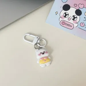 Simpatico portachiavi con cagnolino cartone animato bianco ciondolo borsa carino e regalo