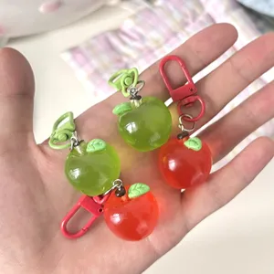 Portachiavi mela 3D trasparente simpatico ciondolo frutta simulata regalo decorativo