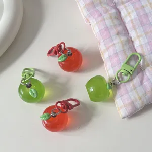Simpatico portachiavi mela 3D trasparente con ciondolo frutta per regalo di natale.