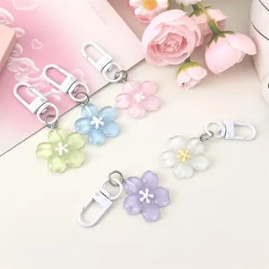 Joli pendentif de sac porte-clés fleur de cerisier gelée douce cadeau étudiant