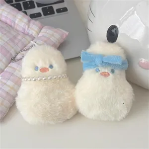 Cute cartoon plush duck keychain bag charm soft doll pendant for women girls decoration