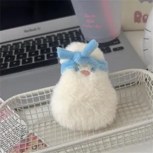 Cute plush doll keychain white fluffy pendant cute bag accessory daily decoration soft toy