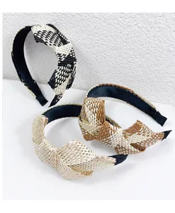 Woven headband for women fashion hair hoop knotted cute bow hair accessories casual style