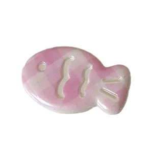 Pink plaid cute little fish hair clip sweet cartoon bangs hairpin for sweet girls accessories
