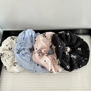 Fashion lace bow scrunchies hair ties set for women elegant ponytails hair accessories
