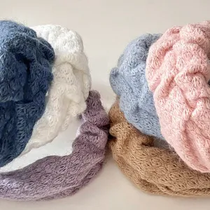 Cerchietto largo in maglia accogliente tinta unita carino moda quotidiana accessori capelli