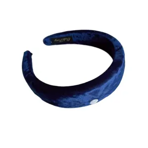 Navy blue velvet wide headband for women elegant hair hoop fashion hair accessories