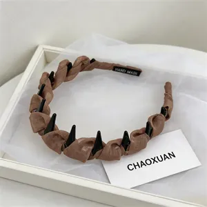Korean style solid color mesh wrapped tooth headband women fashion hair accessory