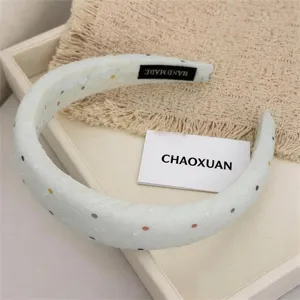 Korean style cute colorful polka dot sponge headband women versatile sweet hair accessory
