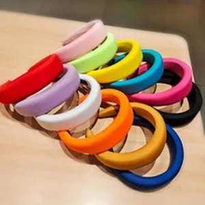 Colorful thick padded headbands set, solid sponge hair hoops for women fashion hair accessories