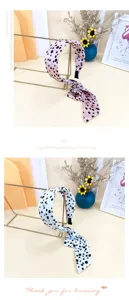 French style sweet polka dot headband with long ribbon tie for women and girls, chic hair accessory.