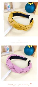 Bandeau tressé en cuir PU pour femmes, cerceau de cheveux de mode, accessoire de cheveux élégant.