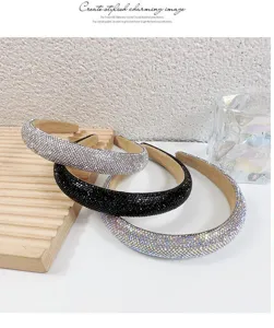 Sparkling rhinestone padded headband crystal hair hoop stylish hair accessories for women
