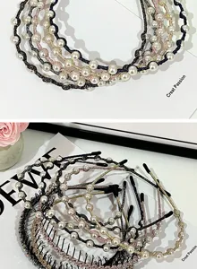 Korean style pearl wavy toothed headband anti-slip hair hoop versatile hair accessories