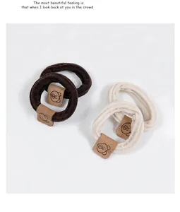 Cute brown bear hair ties elastic hair ropes for women high ponytail hair accessories