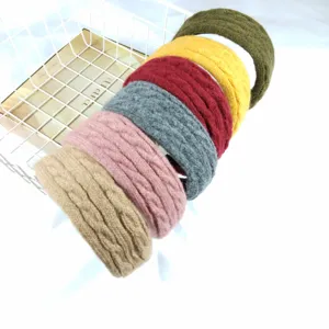 Korean autumn winter twist knitted headband wide brim wool hair hoop fashion hair accessories