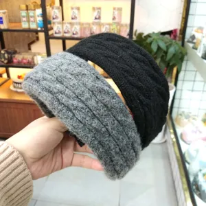 Chic autumn winter twisted knit headband wide brim hair accessory set for women daily fashion style