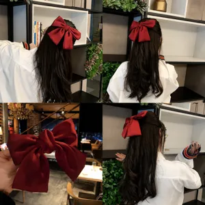 Japanese Minimalist Satin Bow Hair Clip Cute Sweet Lolita Headwear Elegant Hair Accessories For Women And Girls