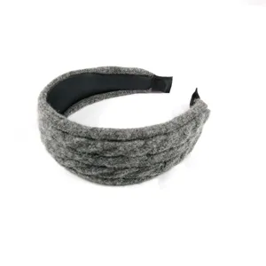 Korean autumn winter wide knit headband cozy grey hair hoop fashion casual women hair accessory
